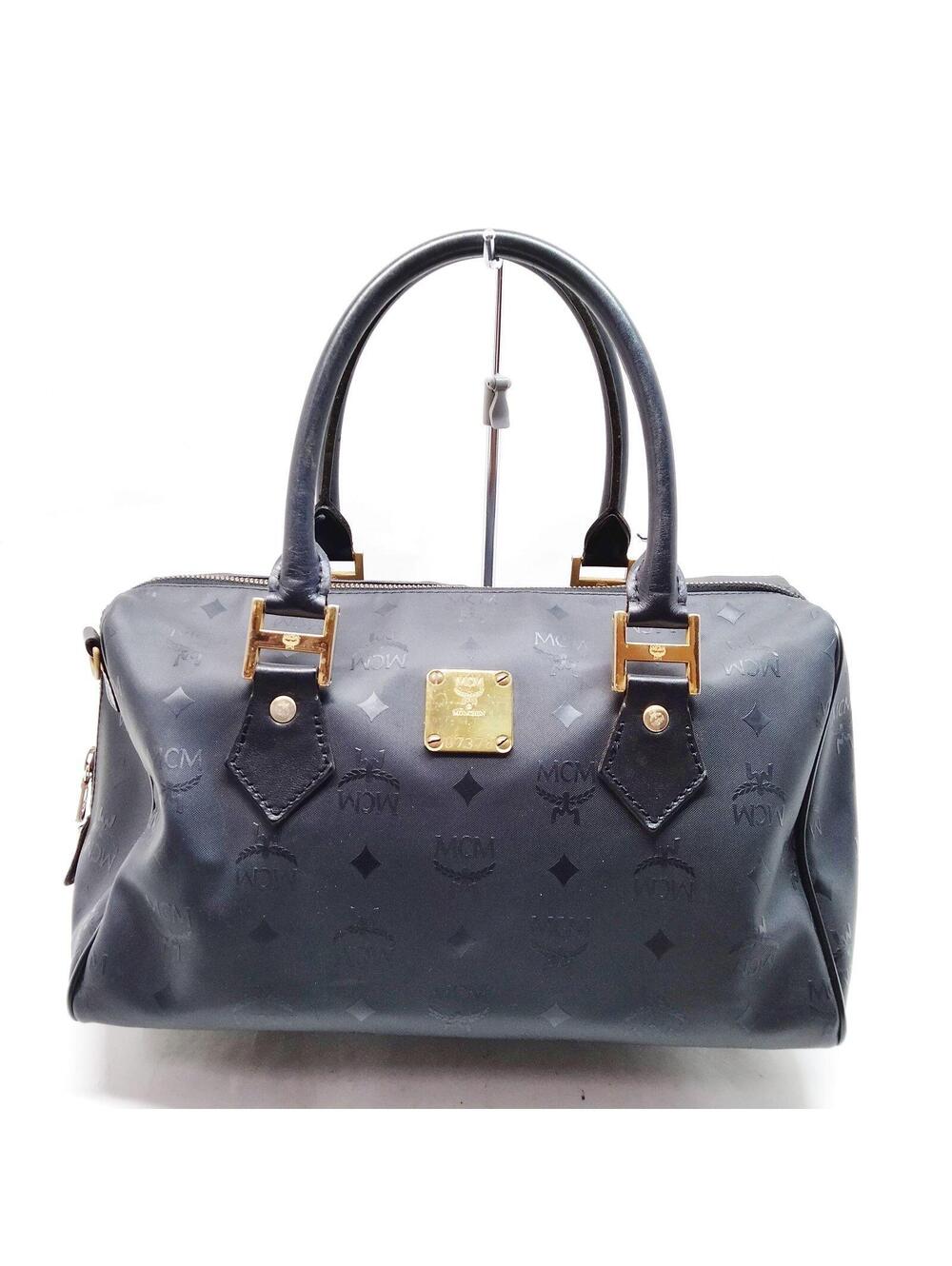 MCM Hand Bag Black Nylon 3298394